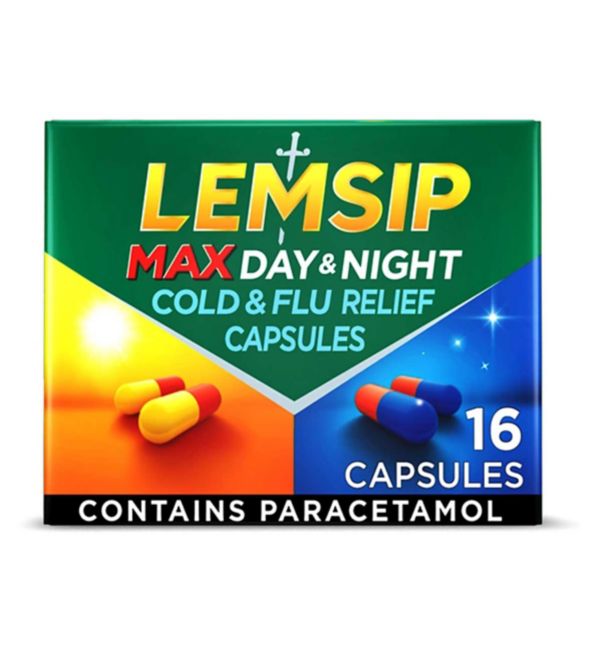 LEMSIP MAX COLD & FLU DAY & NIGHT CAPS (PACK OF 16)