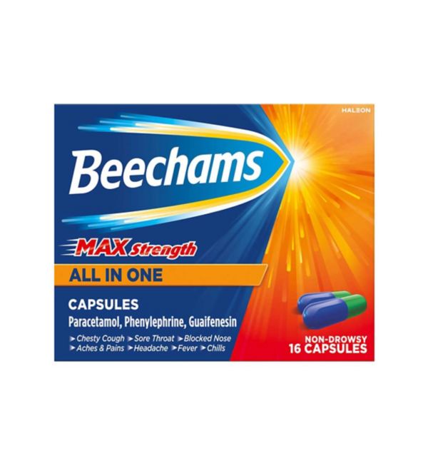 BEECHAMS MAX STRENGTH ALL IN ONE CAPSULE (PACK OF 16)