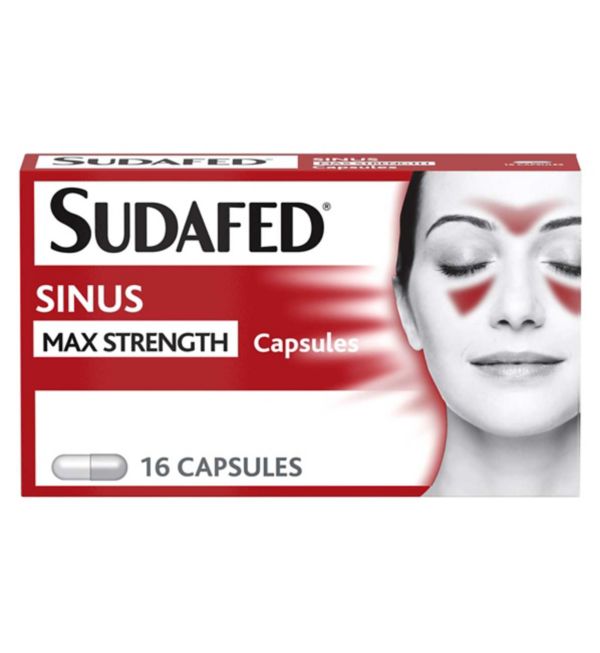 SUDAFED SINUS MAX STRENGTH CAPSULES (PACK OF 16)