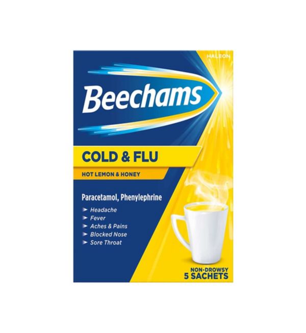 BEECHAMS COLD & FLU HONEY/LEMON (PACK OF 5)