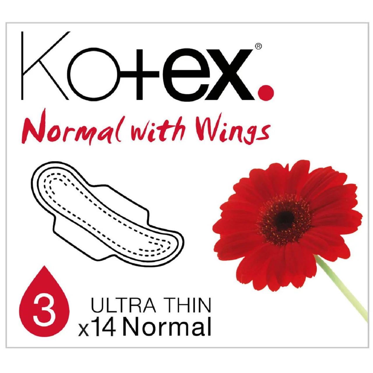 KOTEX ULTRA THIN NORMAL WITH WINGS (PACK OF 14)