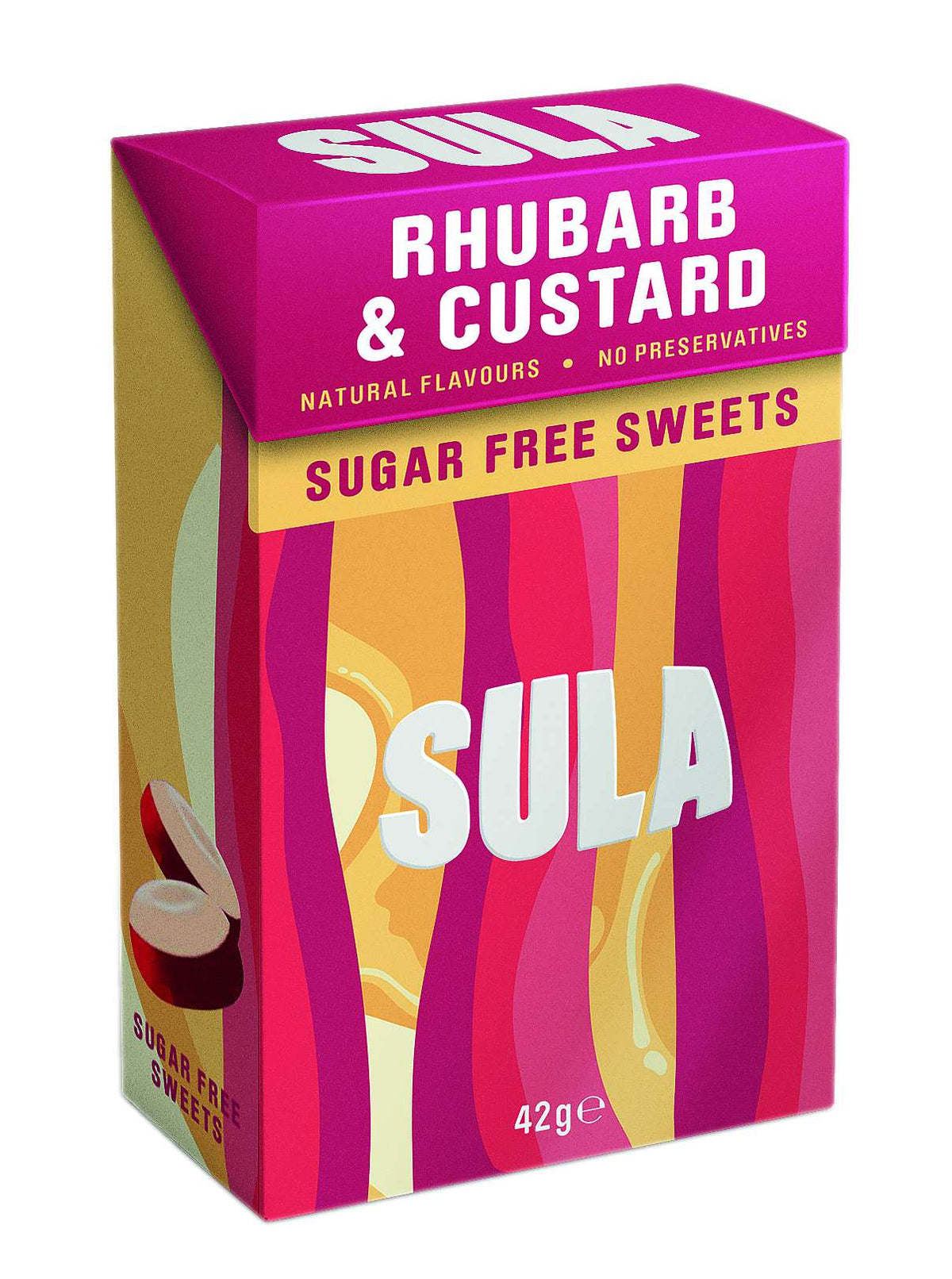 SULA BOX RHUBARB & CUSTARD SUGAR FREE (42G)