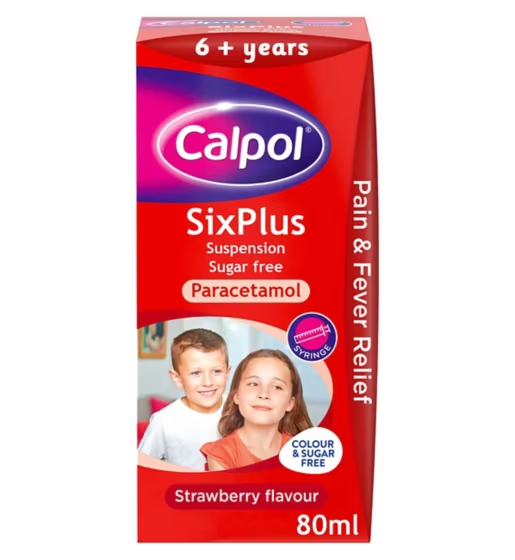CALPOL SIX PLUS SUSP S/FREE (80ML)