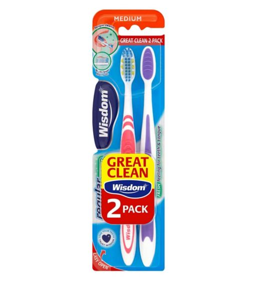 WISDOM REG FRESH MED TOOTHBRUSH BOGOF (2 PACK)