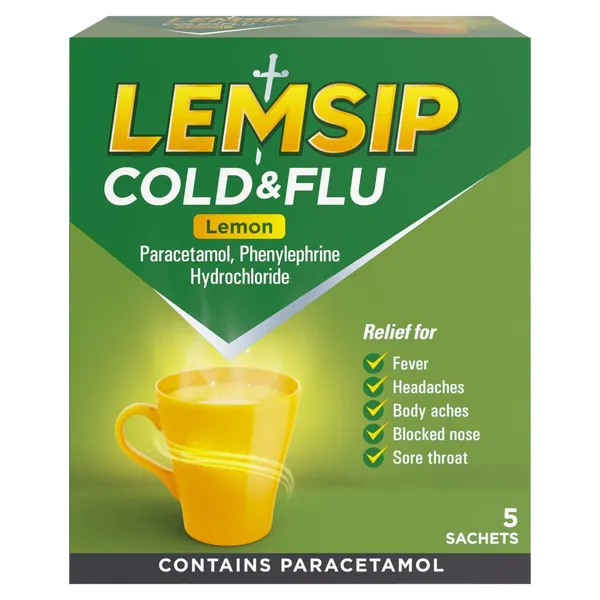 LEMSIP COLD & FLU LEMON SACHETS (PACK OF 5)