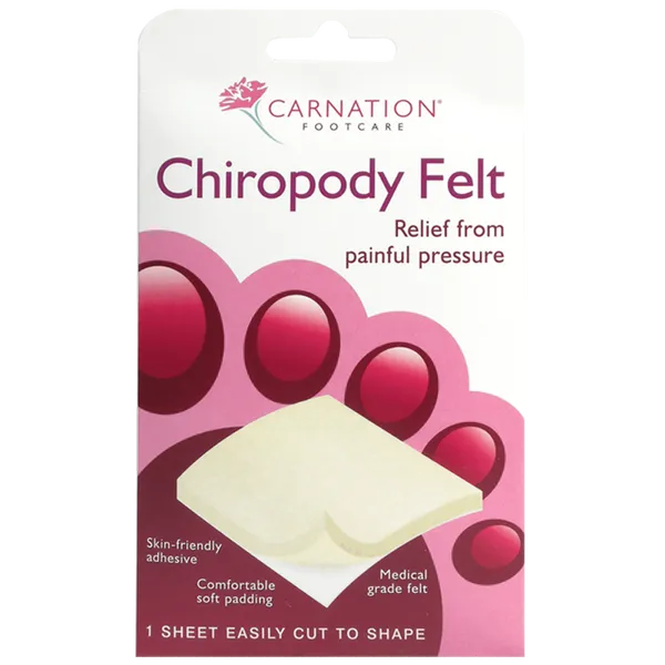 CARNATION CHIROPODY FELT 10CM X 22.5CM (1)