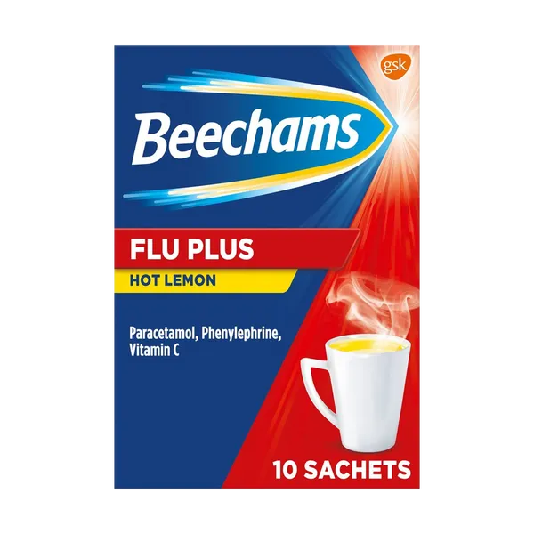 BEECHAMS FLU PLUS SACHET HOT LEMON (PACK OF 10)