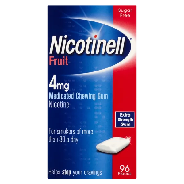 NICOTINELL GUM 4MG FRUIT (96)