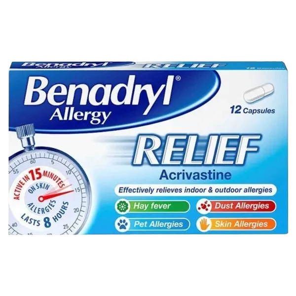 BENADRYL ALLERGY RELIEF CAPSULES (PACK OF 12)