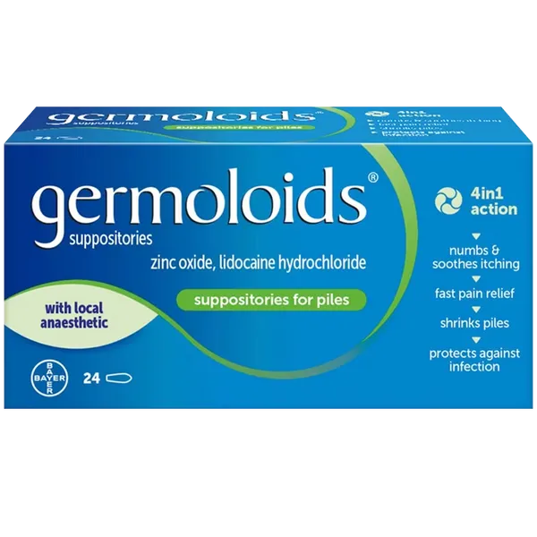 GERMOLOIDS TRIP ACTION SUPPOSITORIES LGE (PACK OF 24)