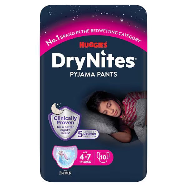 HUGGIES DRYNITES GIRL 4-7 YRS (10)