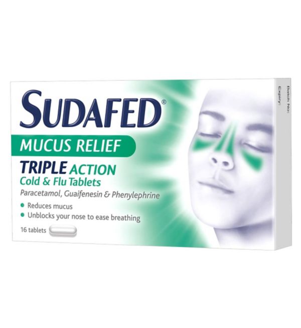 SUDAFED MUCUS RELIEF TABLETS (PACK OF 16)