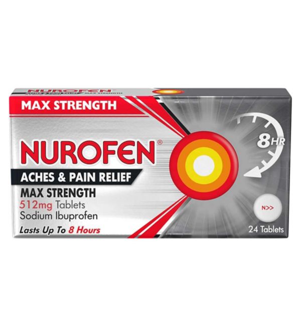 NUROFEN PAIN RELIEF MAX STRENGTH 512MG (PACK OF 24)