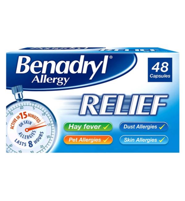 BENADRYL ALLERGY RELIEF CAPSULES (PACK OF 48)