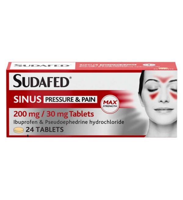 SUDAFED SINUS PRESSURE AND PAIN TABLETS (PACK OF 24)