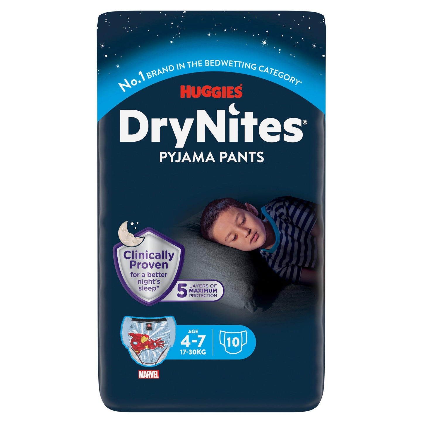 HUGGIES DRYNITES BOY 4-7 YRS (10)