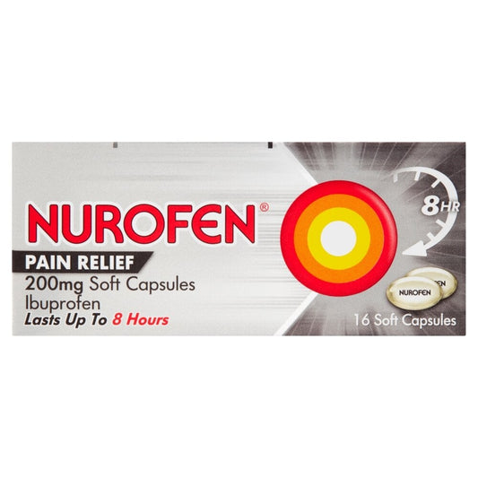 NUROFEN PAIN RELIEF 200MG SOFT CAPS. (PACK OF 16)