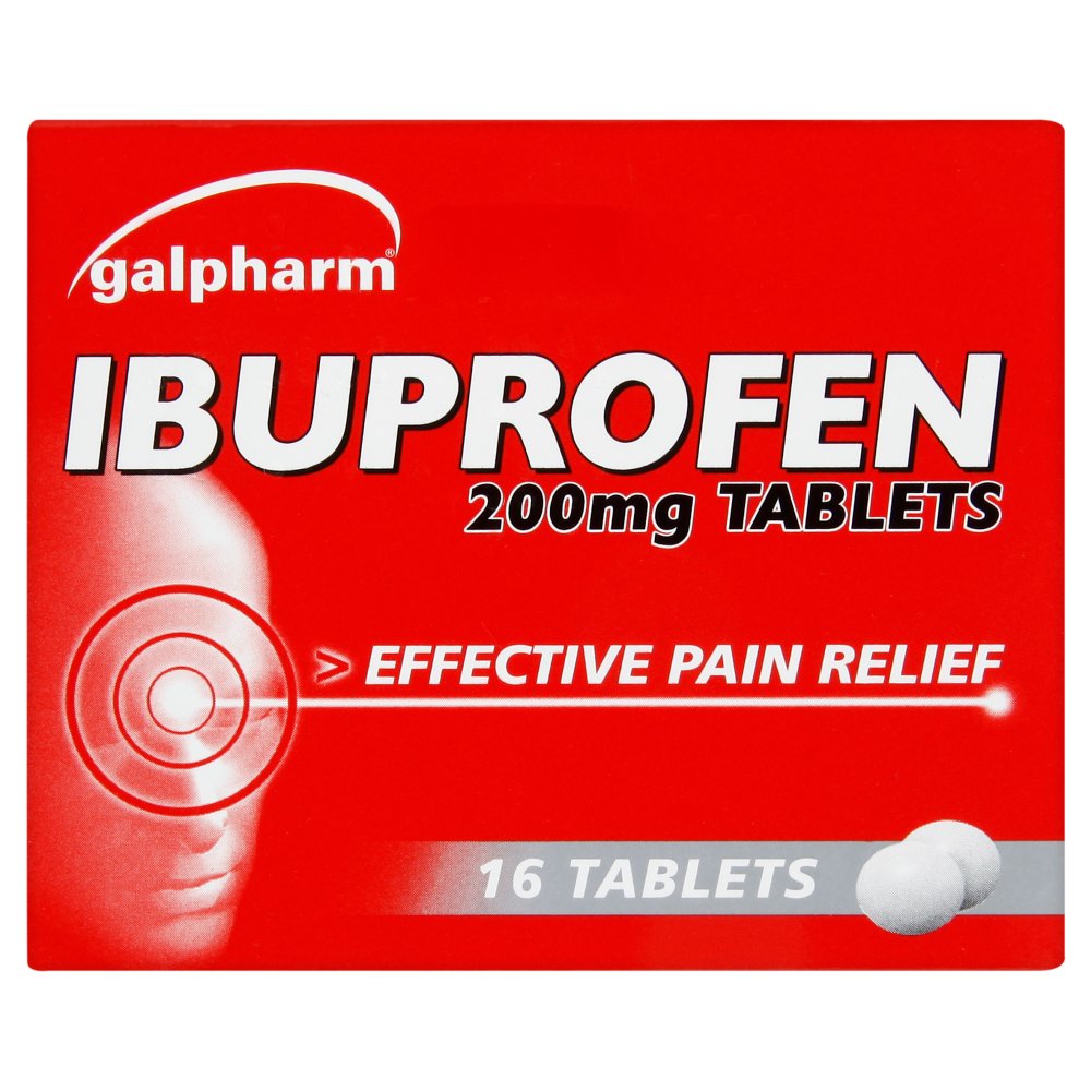 GALPHARM IBUPROFEN 200MG TABLETS (16)