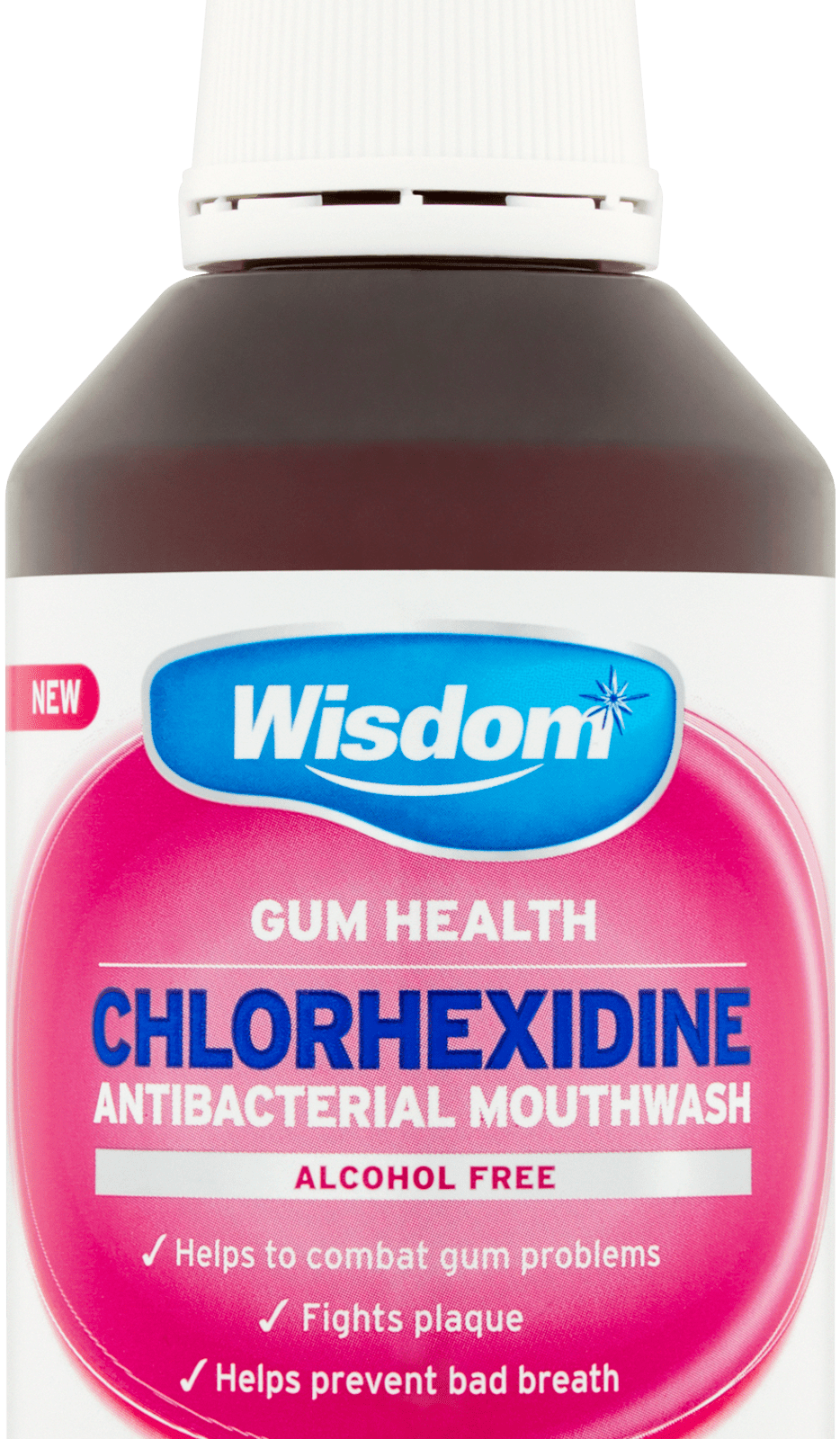 WISDOM MOUTHWASH CHLORHEXIDINE ORIG A/FREE (300ML)
