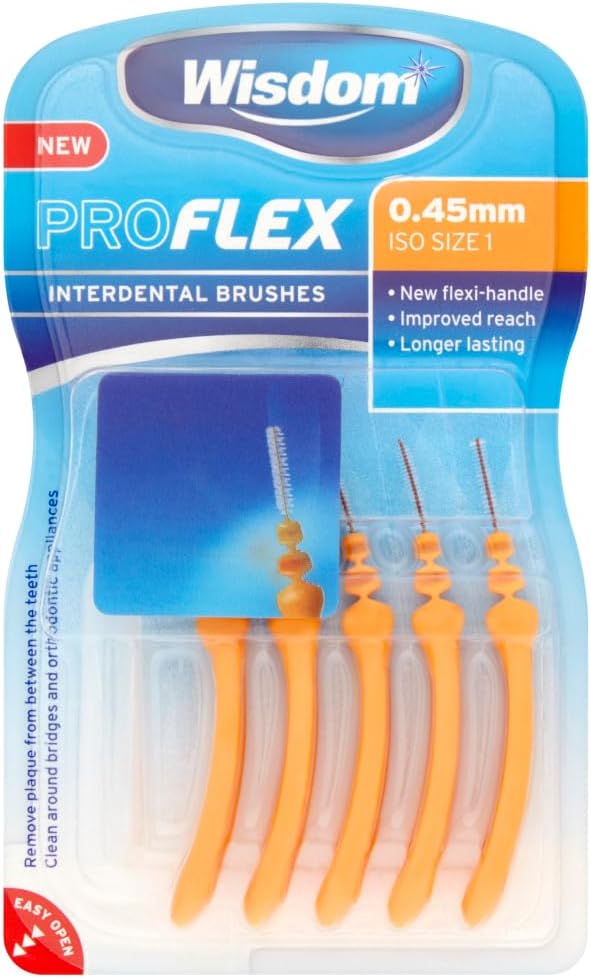 WISDOM INTERDENTAL BRUSH 0.45MM ORANGE (5 PACK)
