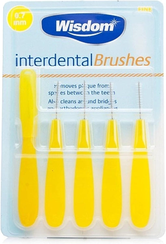 WISDOM INTERDENTAL BRUSH 07MM YELLOW (5 PACK)