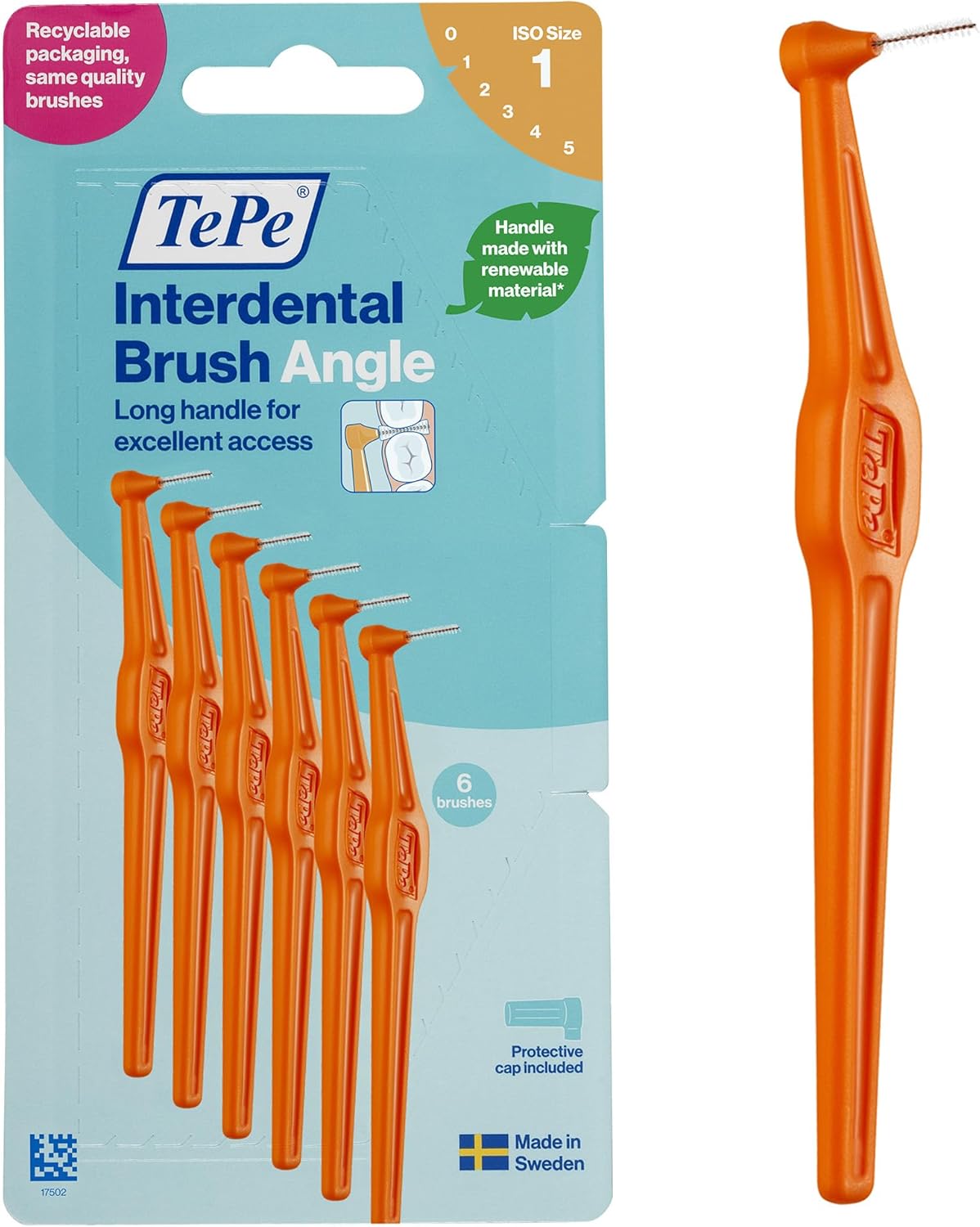 TEPE INTERDENTAL BRUSH 0.45 1 ORANGE (PACK OF 6)