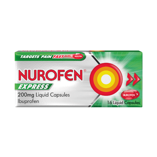 NUROFEN EXPRESS 200MG LIQUID CAPSULES (PACK OF 16)