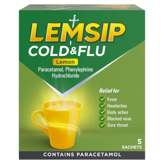 LEMSIP COLD & FLU LEMON SACHETS (PACK OF 5)