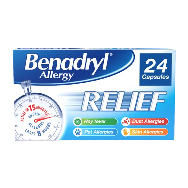BENADRYL ALLERGY RELIEF CAPSULES (PACK OF 24)