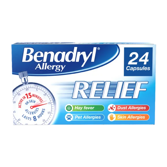 BENADRYL ALLERGY RELIEF CAPSULES (PACK OF 24)