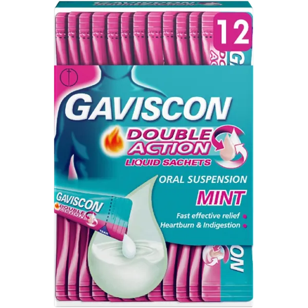 GAVISCON DOUBLE ACTION LIQUID SACHETS (PACK OF 12)