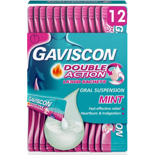 GAVISCON DOUBLE ACTION LIQUID SACHETS (PACK OF 12)