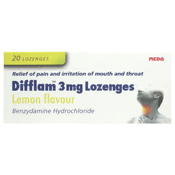 DIFFLAM 3MG LOZENGES - LEMON (20'S)