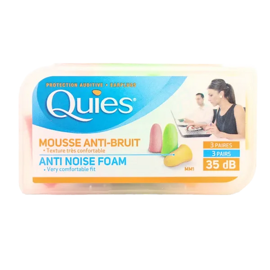 QUIES EARPLUG FOAM BRIGHT COLOURS (6 PAIRS)
