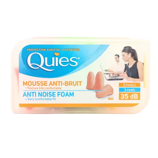 QUIES FOAM EARPLUGS (3 PAIR)