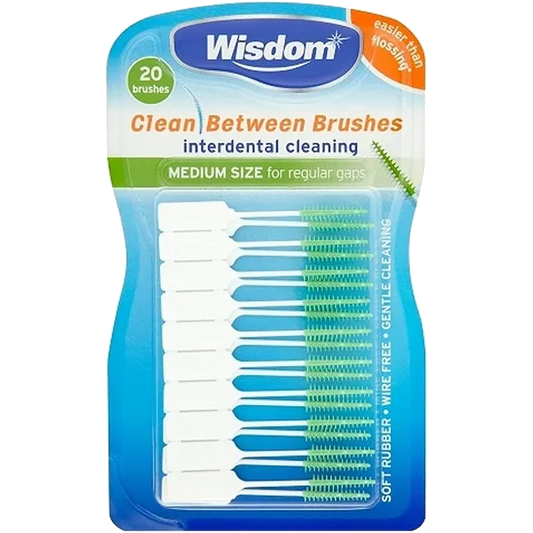 WISDOM CLEAN BETWEEN BRUSHES MED-GREEN (PACK OF 20)