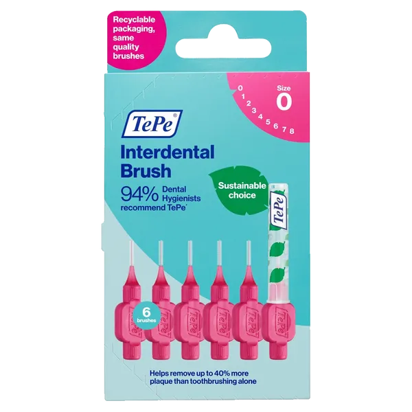 TEPE INTERDENTAL BRUSH 0.4 0 PINK (PACK OF 6)