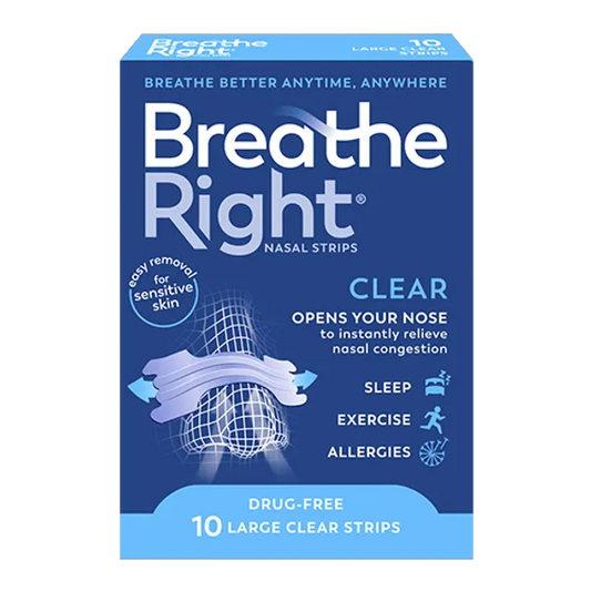 BREATHE RIGHT NASAL STRIP CLEAR LARGE (PACK OF 10)