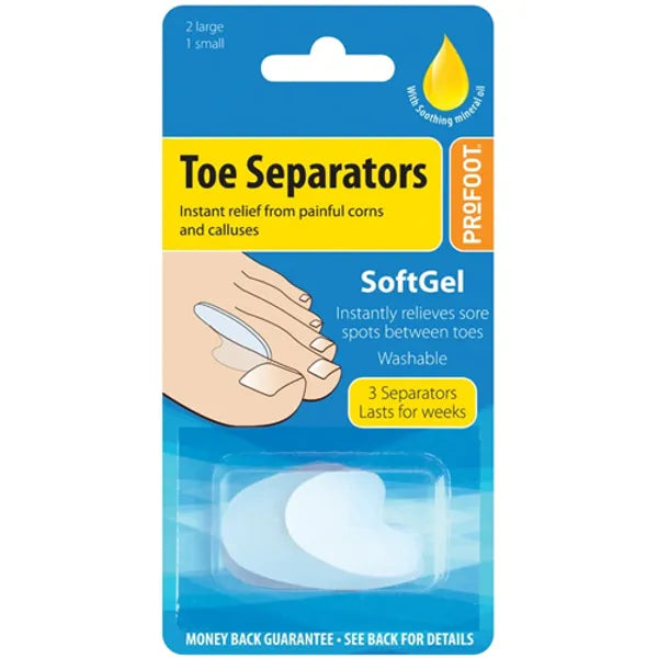 PROFOOT SOFTGEL TOE SEPARATORS (3 PACK)