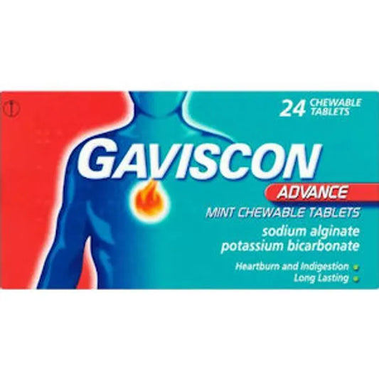 GAVISCON ADVANCE PEPPERMINT TABLETS (PACK OF 24)
