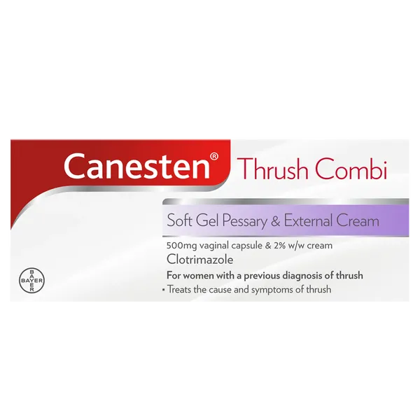 CANESTEN SOFT GEL COMBI 500MG CAPSULES+2% CREAM