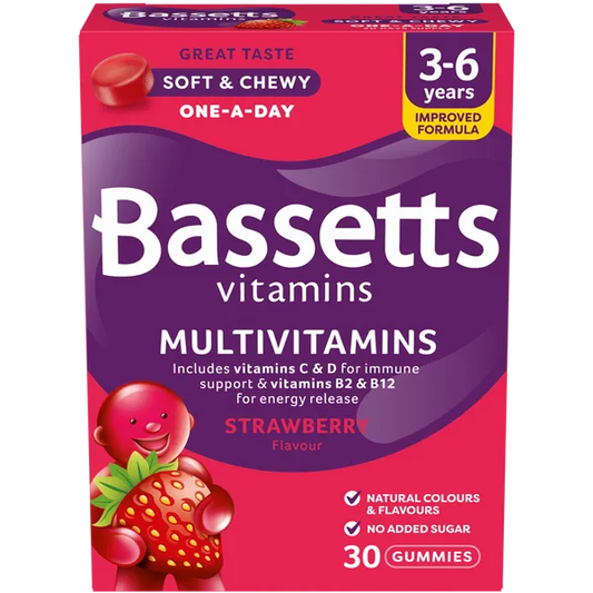 BASSETTS VITS 3-6 MULTIVITAMINS STRAWBERRY (30PAS)