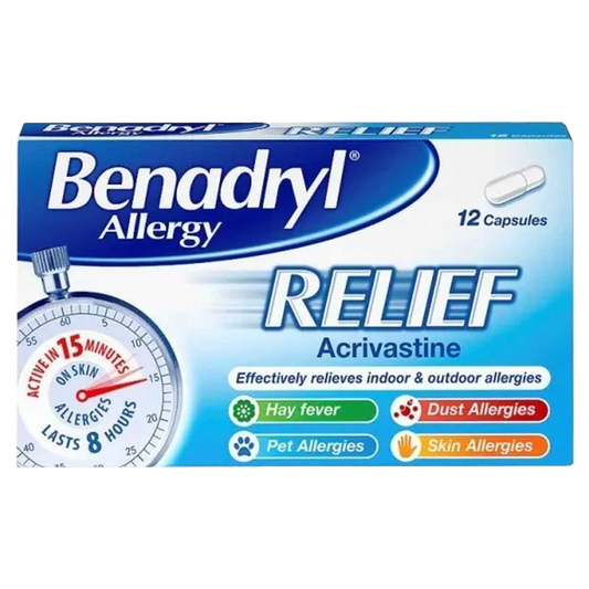 BENADRYL ALLERGY RELIEF CAPSULES (PACK OF 12)