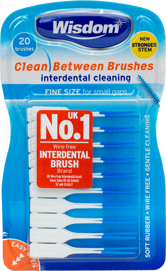 WISDOM CLEAN BETWEEN BRUSHES FINE-BLUE (PACK OF 20)