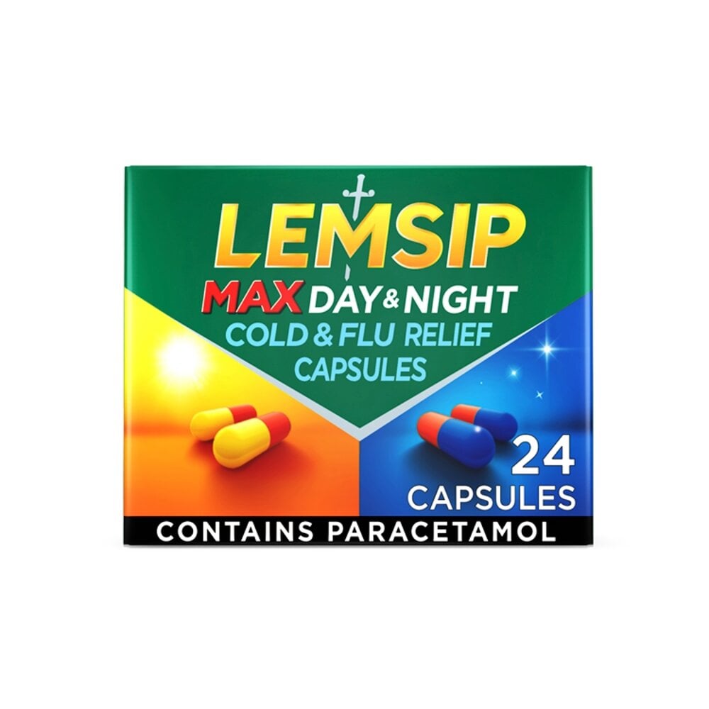 LEMSIP MAX DAY & NIGHT C&F RELIEF CAPS (PACK OF 24)