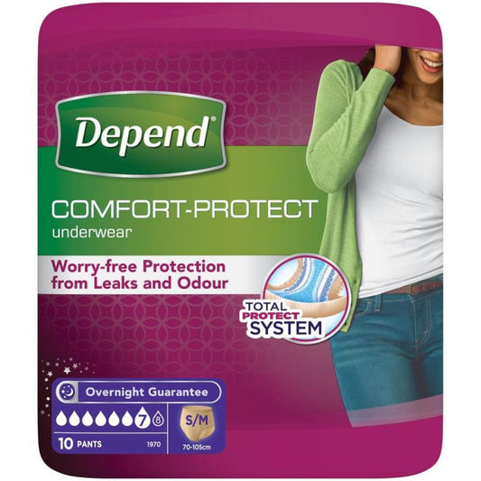 DEPEND COMFORT PROTECT FEMALE SM / MED