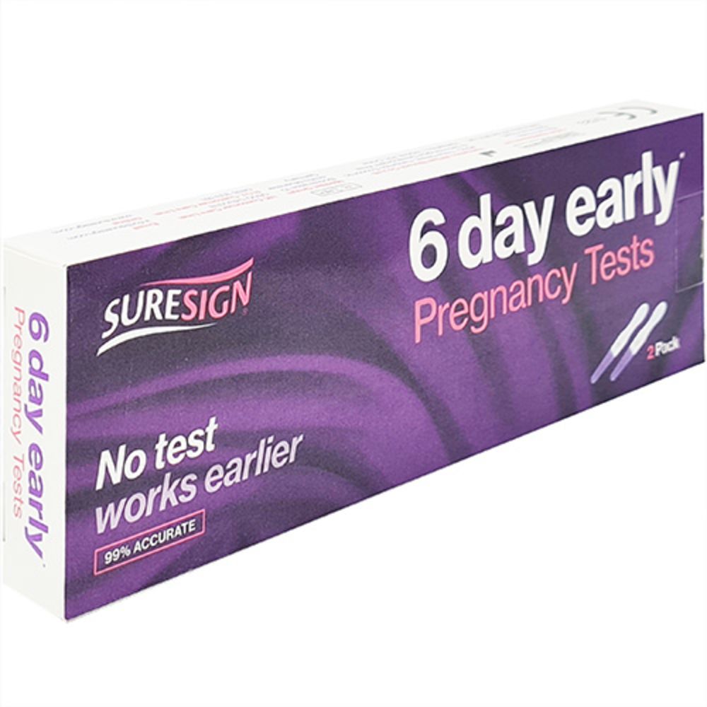 SURESIGN 6 DAY EARLY PREGNANCY TEST (PACK OF 2)